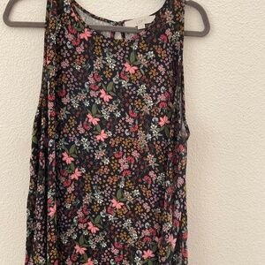 COPY - LOFT Swing Top Sleeveless Floral Multicolored Size XL